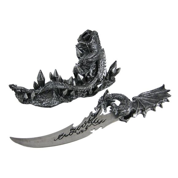Wicked Fire-Breathing Dragon Knife Holder with Menacing-Looking Dagger - Picture 4 of 7